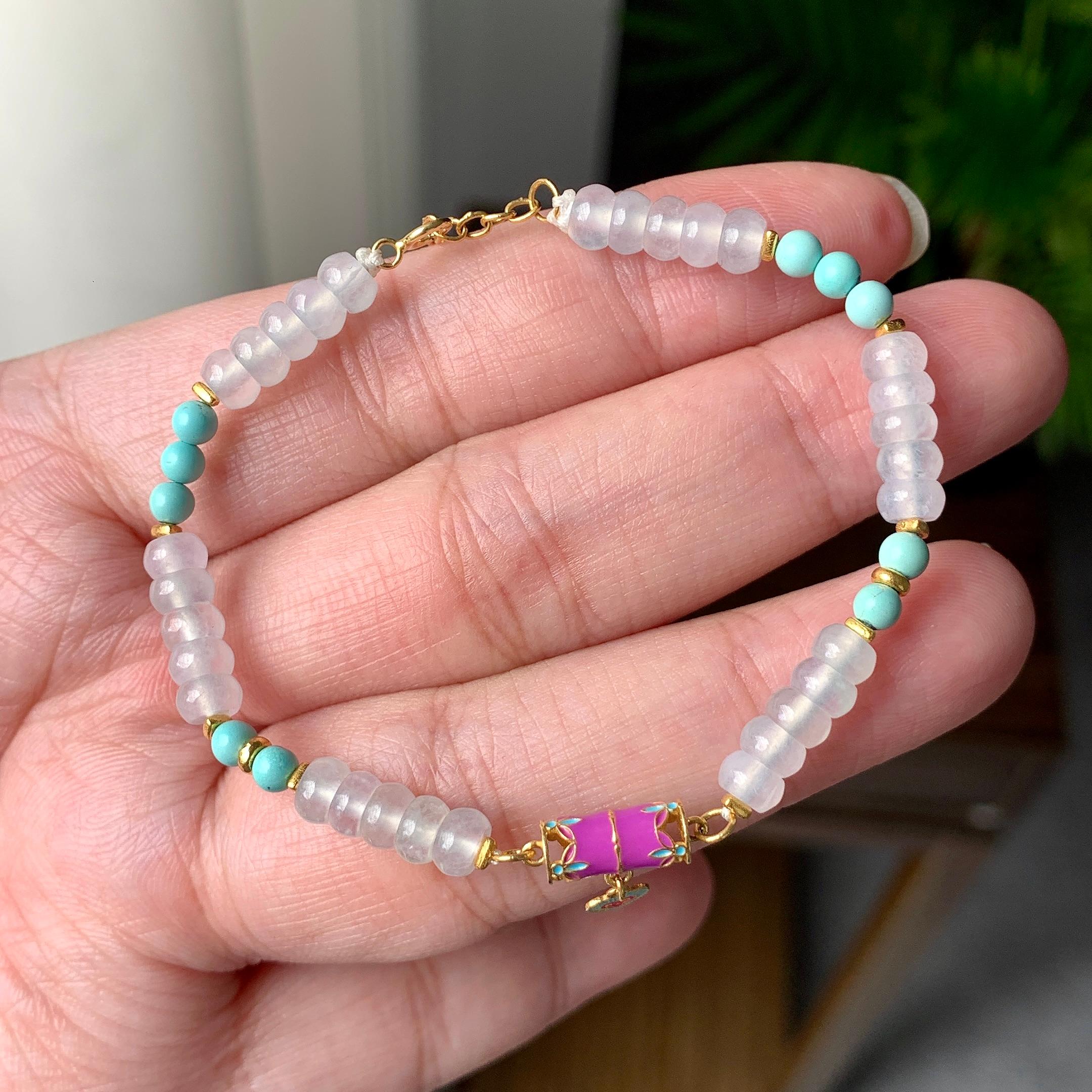 18K金镶糯冰种算盘珠手链（yc207251）