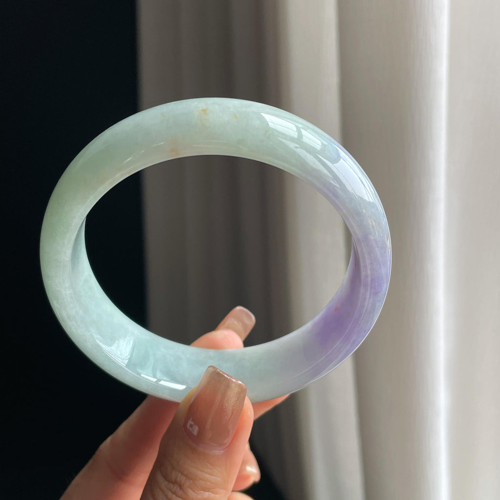 糯冰紫罗兰宽版翡翠平安镯（62mm）（yc373567）