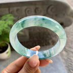 糯冰种飘花平安镯（57.5mm）（yc195368）