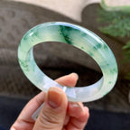 糯冰种飘花平安镯（54.8mm）（yc255595）