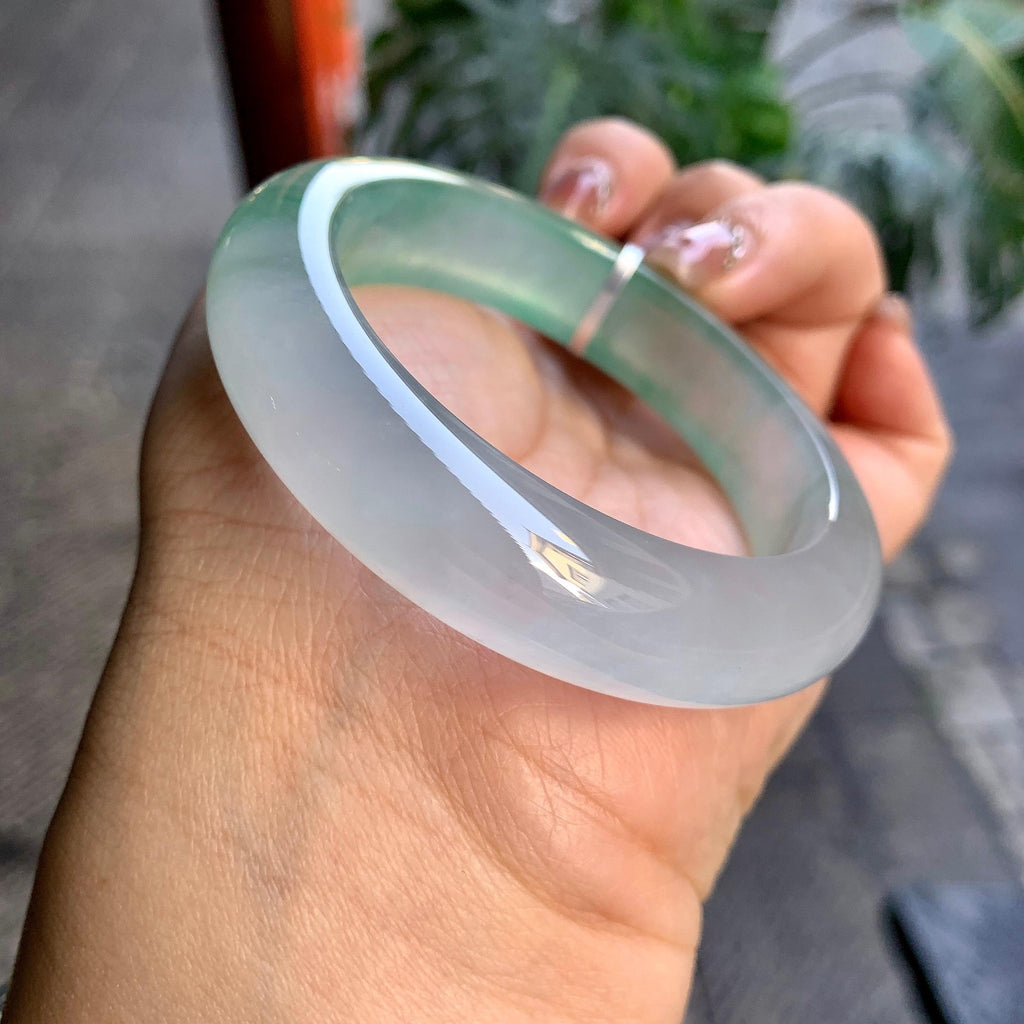 冰种晴水飘花平安镯（54.2mm）（yc292656）