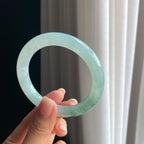 冰种飘花圆条翡翠手镯（56.6mm）（yc389491）