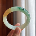 特色 糯冰飘花带黄翡正圈平安镯 54圈 天然缅甸A货翡翠（yc467565）