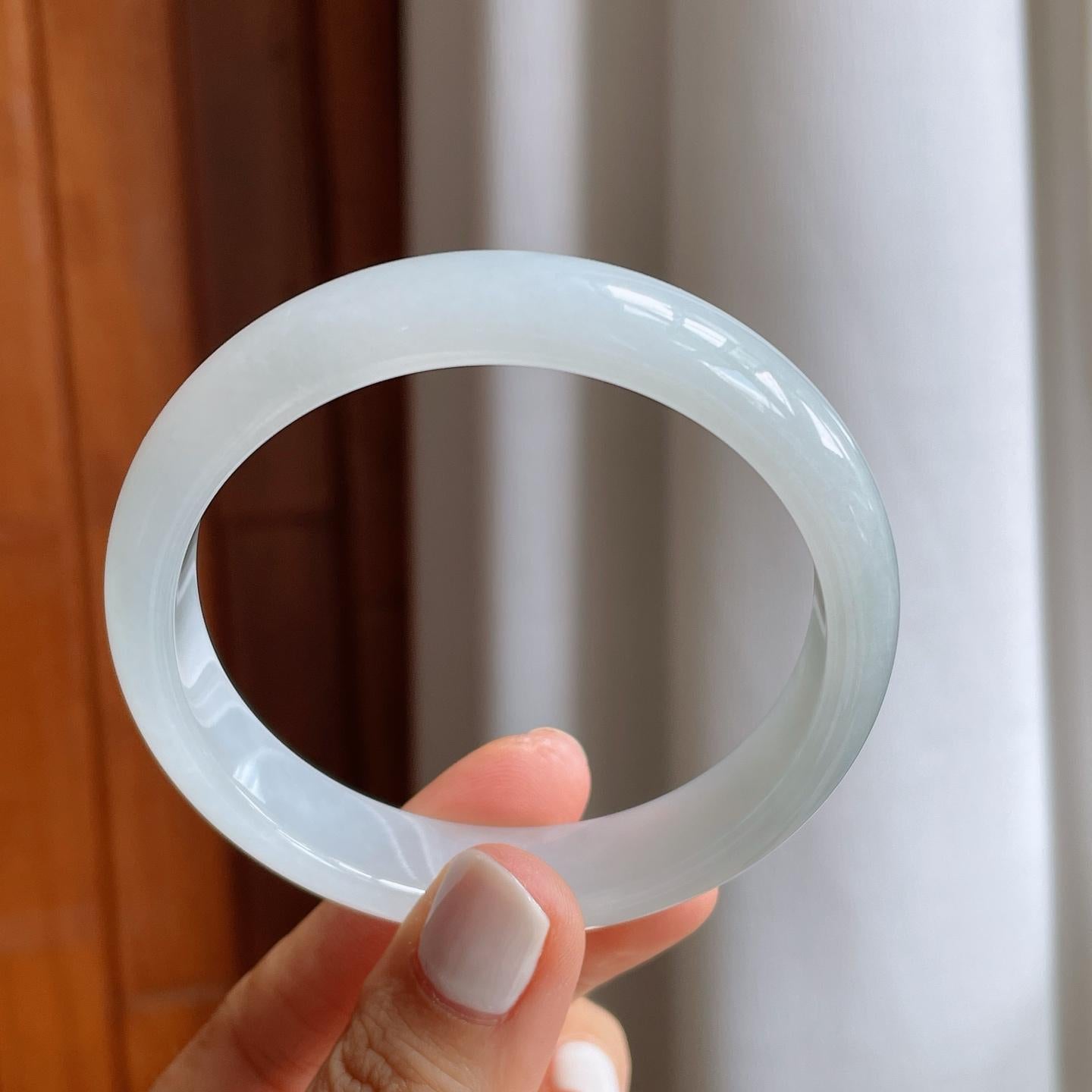 糯冰翡翠平安镯（58mm）（yc247652）