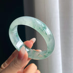 冰种飘花翡翠平安镯（56.5mm）（yc294861）
