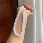 糯冰白冰翡翠珠串项链（yc260360）