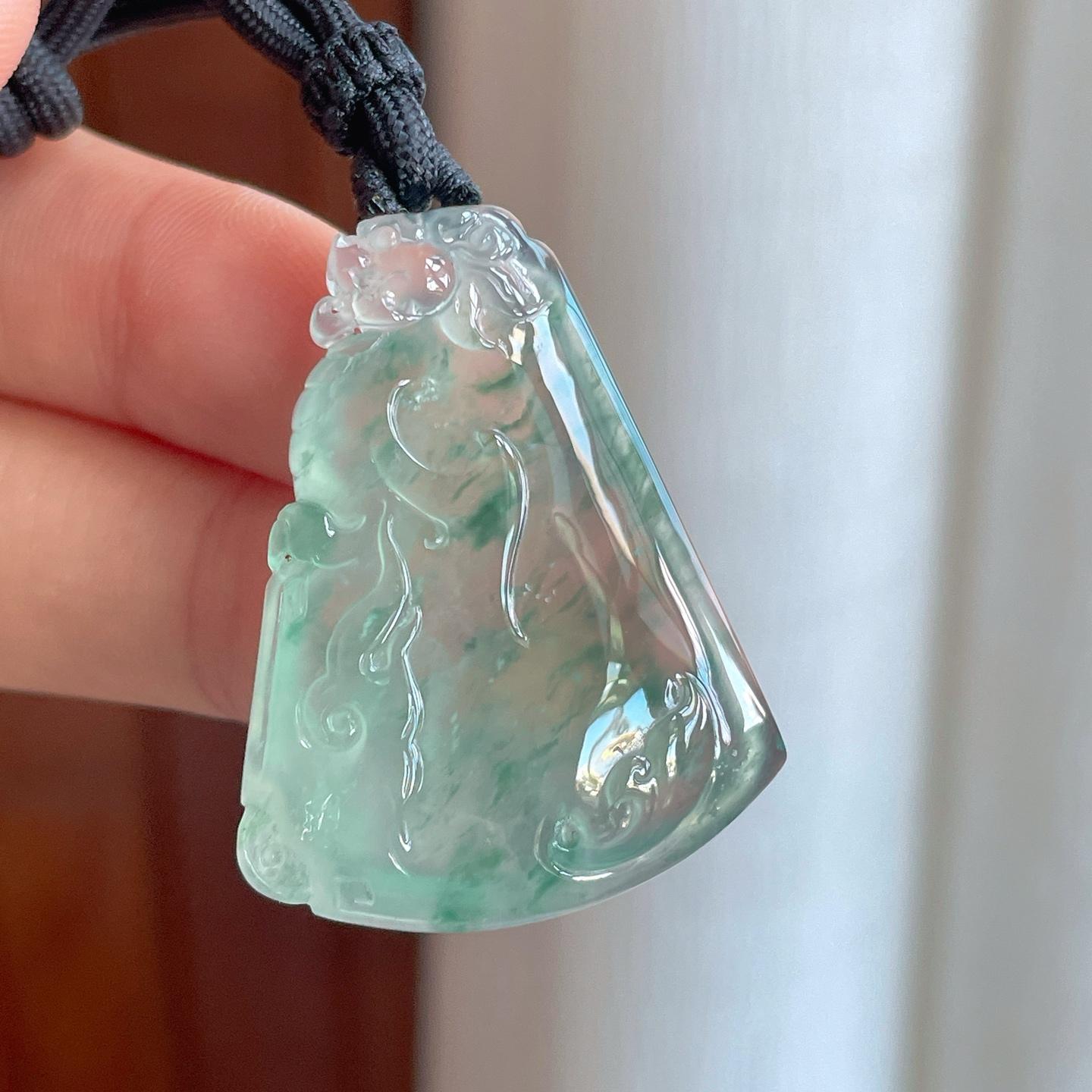 冰种飘花翡翠无事牌（yc257264）