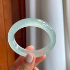 冰种淡底色翡翠平安镯（54.5mm）（yc247187）