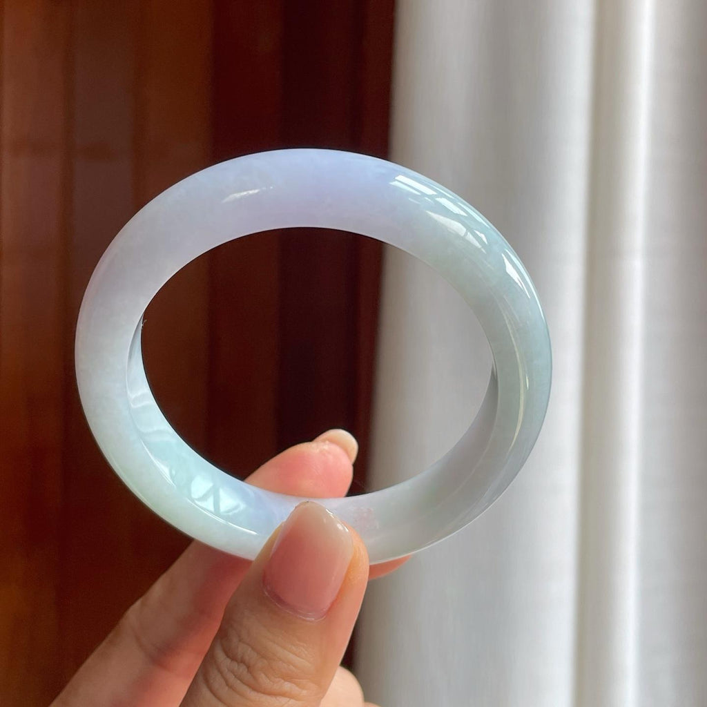 糯冰淡紫罗兰翡翠平安镯（54.2mm）（yc389577）