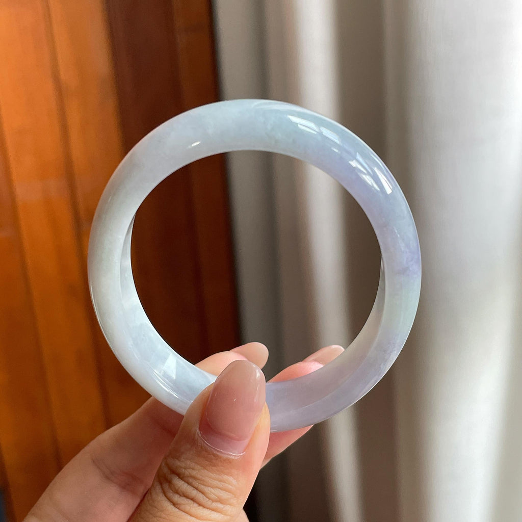 细糯冰紫罗兰贵妃镯 54圈 天然缅甸A货翡翠（yc706110）