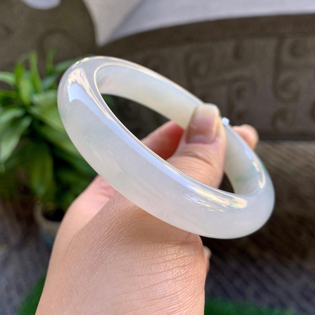 糯冰种飘花平安镯（59.8mm）（yc307332）