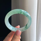 冰种飘花翡翠平安镯（57.3mm）（yc380334）