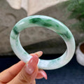 细糯种飘花正圈平安镯57.3圈         天然缅甸A货翡翠（yc444710）