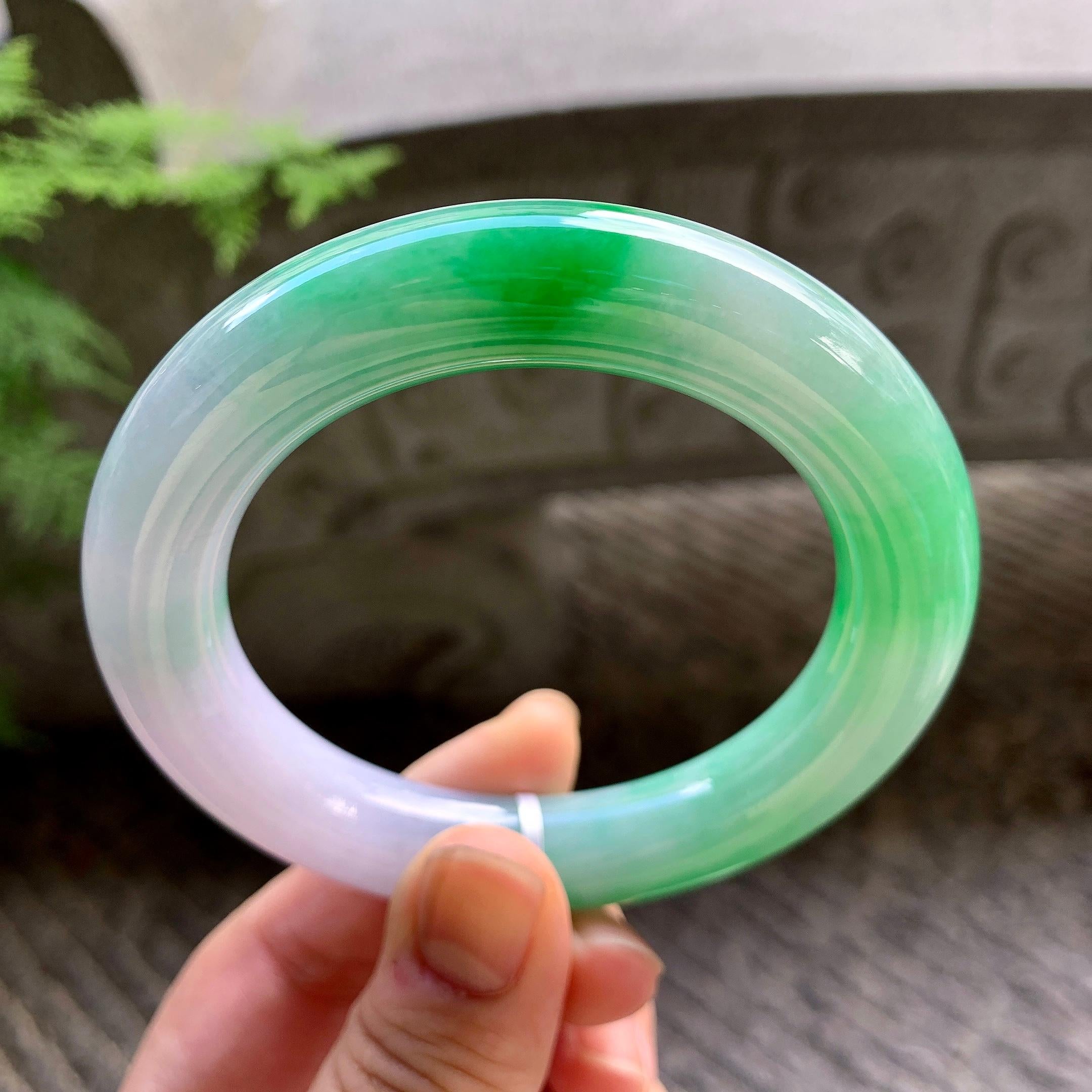 细糯种春彩圆条手镯（56.5mm）（yc202379）