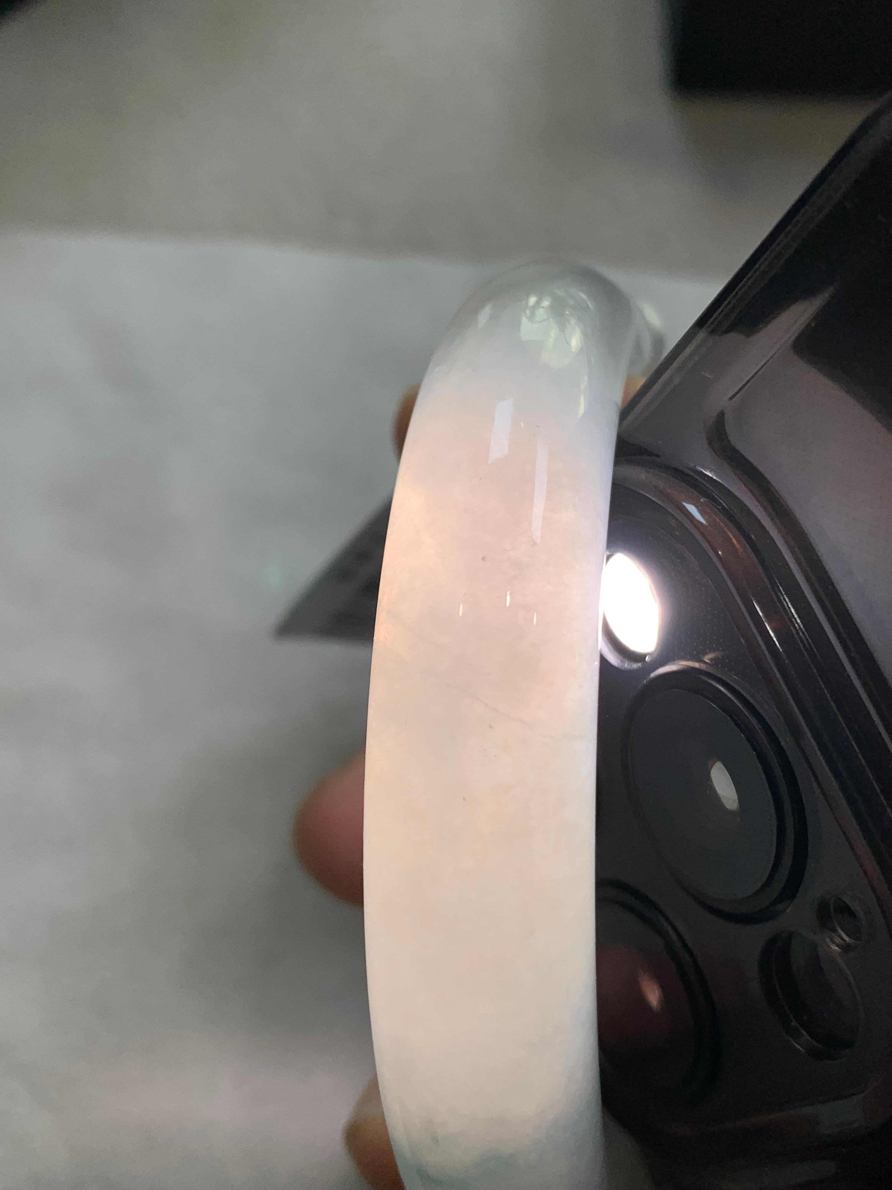 糯冰种飘花平安镯（59.8mm）（yc307332）