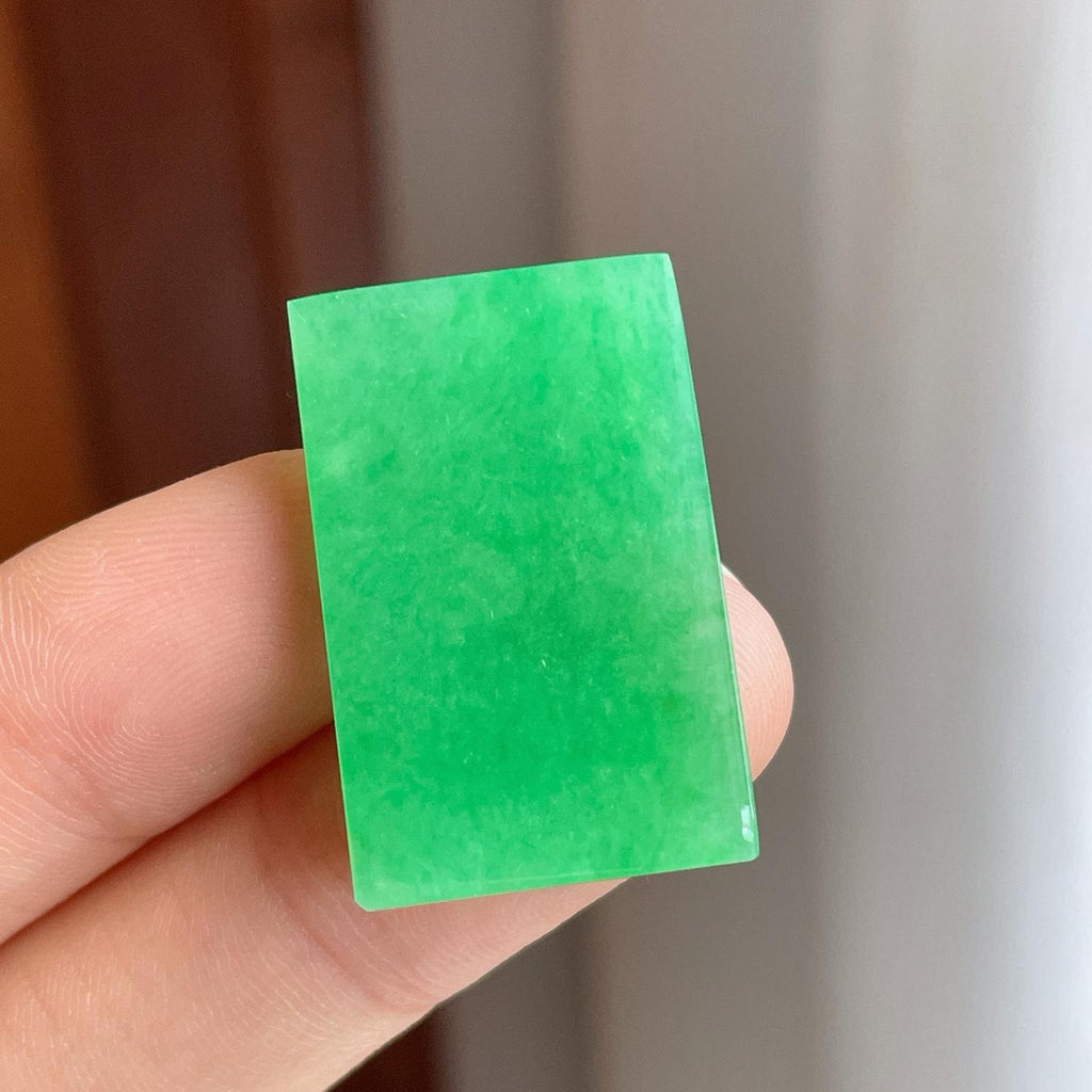 糯冰满绿翡翠无事牌（yc257253）