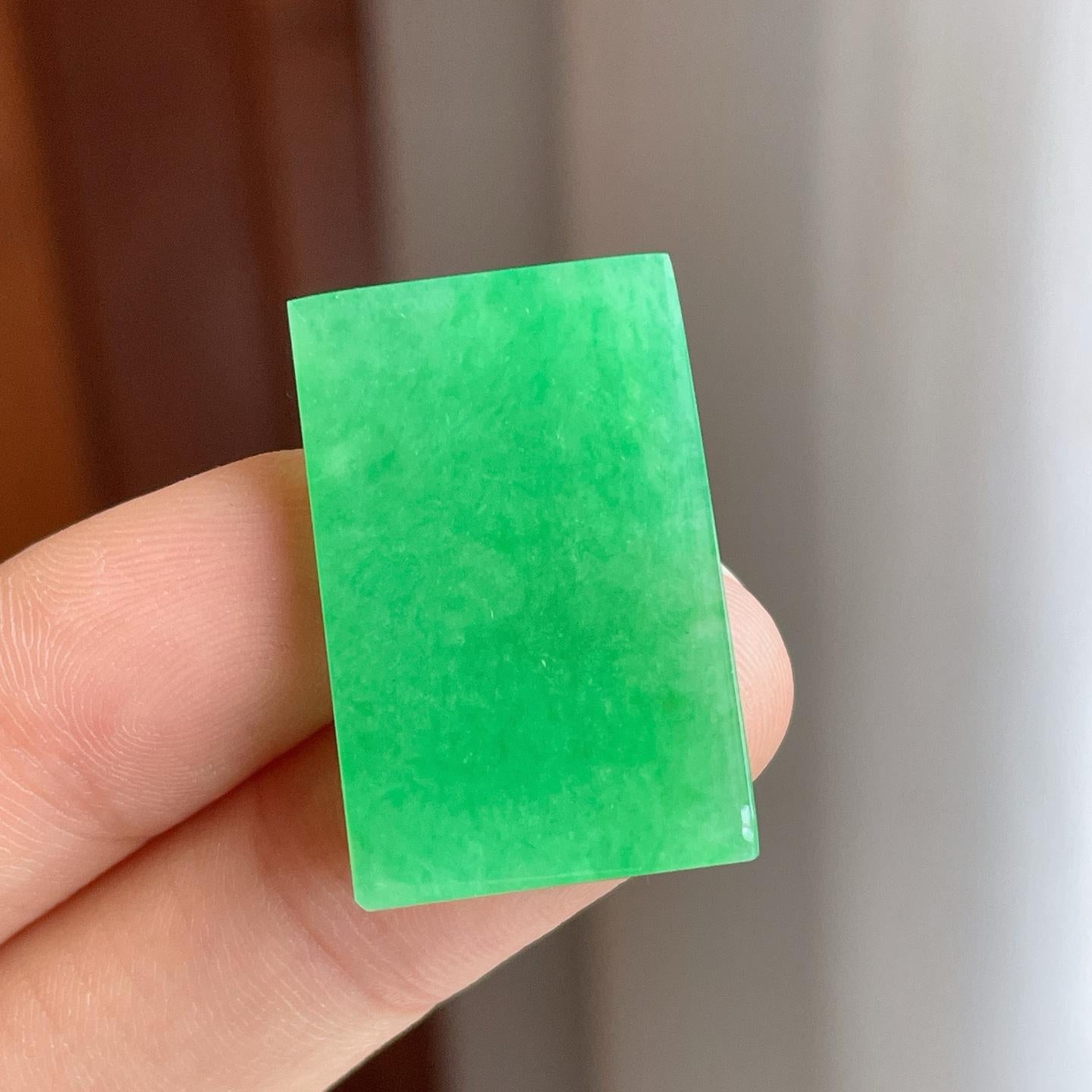 糯冰满绿翡翠无事牌（yc257253）