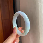 糯冰淡春彩翡翠平安镯（57.8mm）（yc358338）
