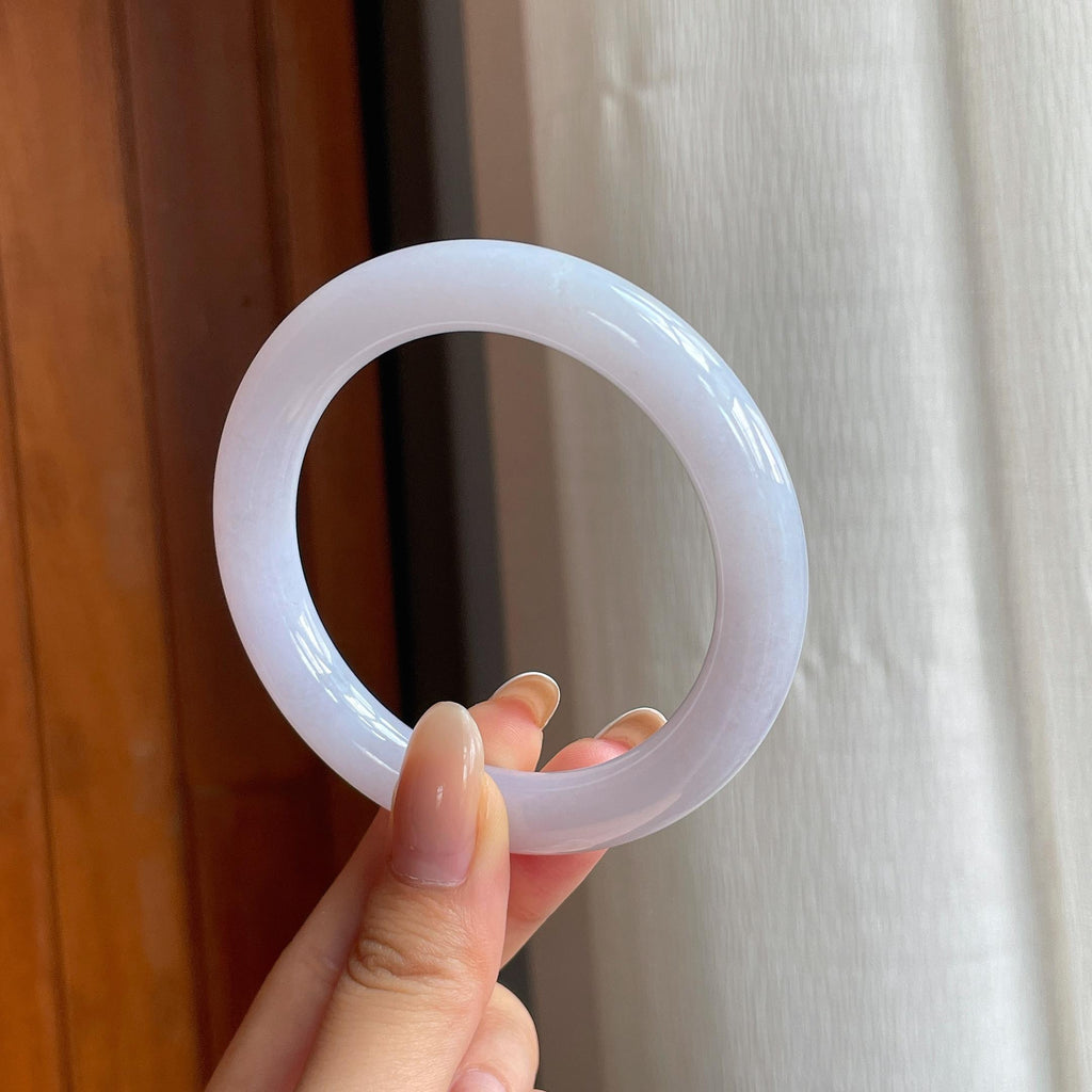 糯冰紫罗兰翡翠圆条手镯（56mm)（yc415548）