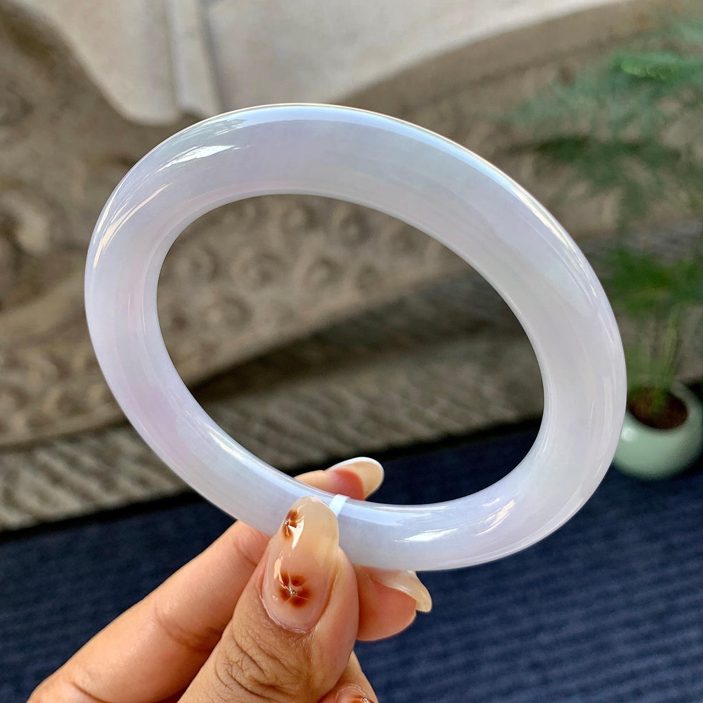 细糯种淡紫罗兰圆条手镯（58.4mm）（yc249446）