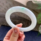糯种飘翠绿圆条手镯（57mm）（yc277154）