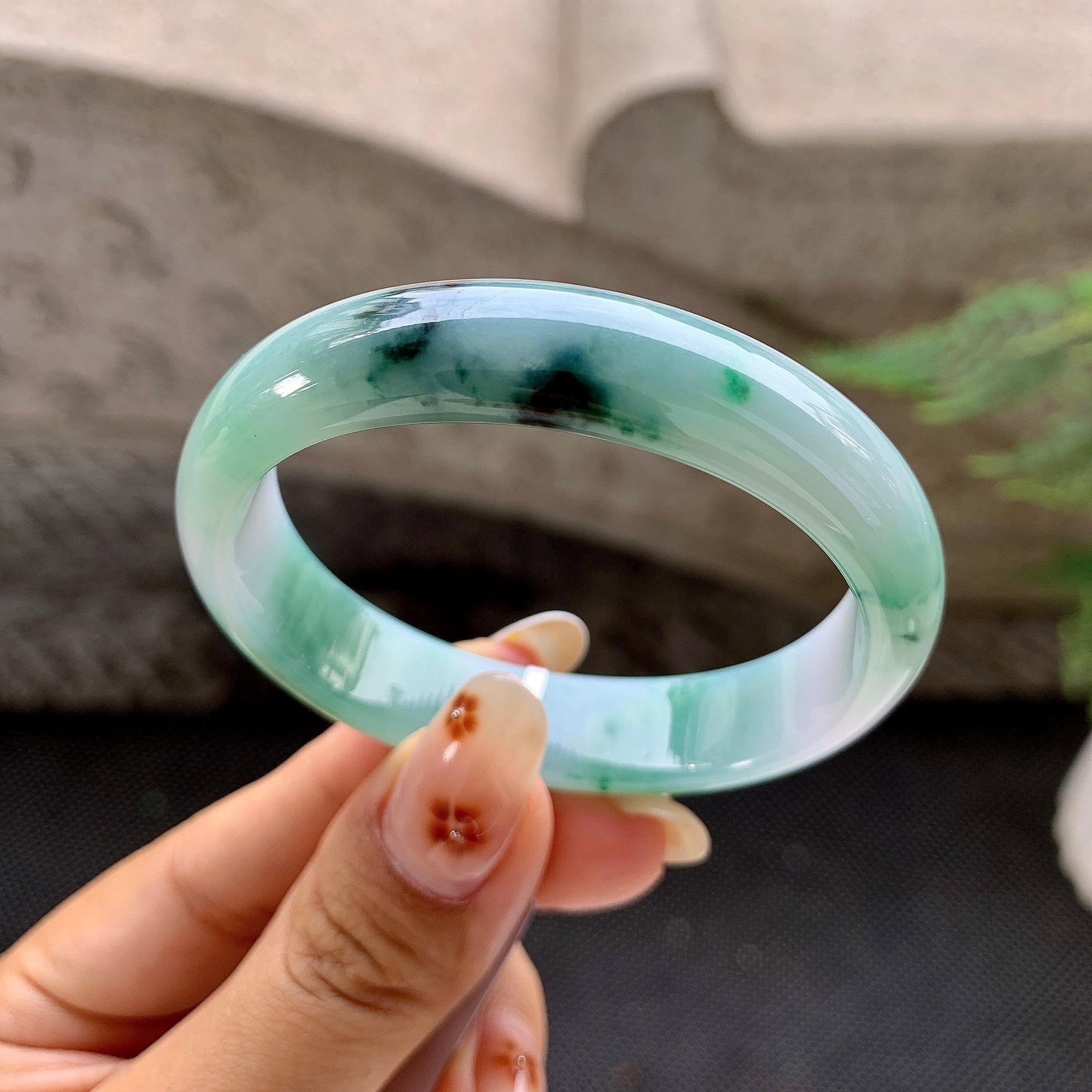 细糯种飘花贵妃手镯（51.5mm）（yc257206）