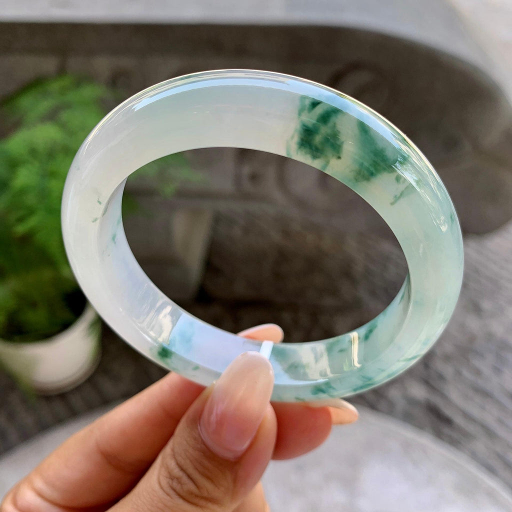 细糯种飘花平安镯（55.3mm）（yc199568）