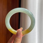 糯冰黄翡翡翠圆条手镯(56mm)（yc424297）