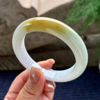 细糯种黄翡正圈平安镯 56.6圈口 天然缅甸A货翡翠（yc371543）