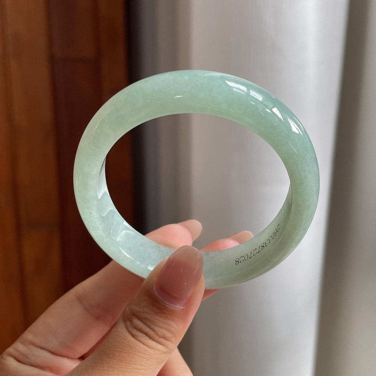 糯冰晴底贵妃镯 55圈 天然缅甸A货翡翠（yc538280）