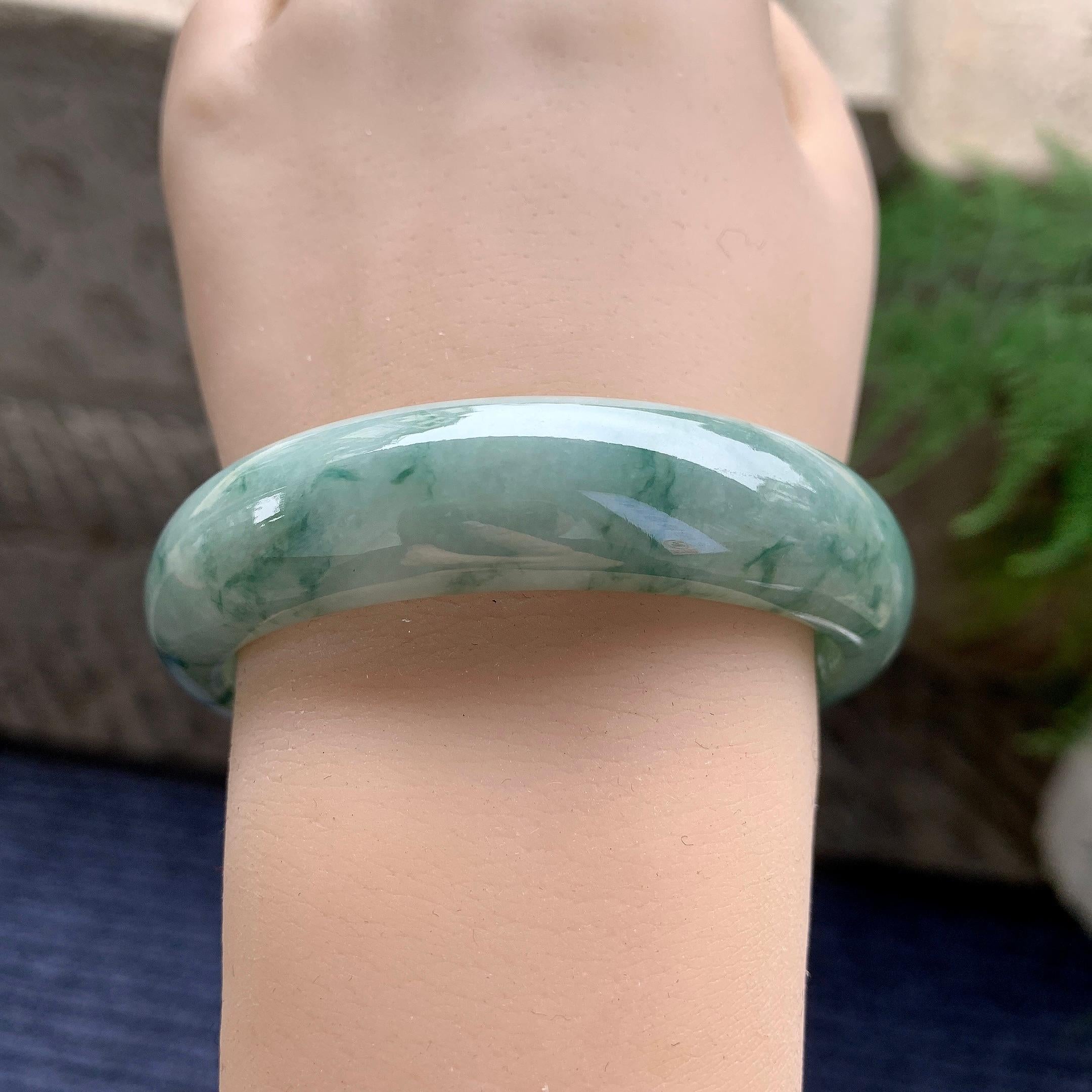 糯种飘花宽版轮胎手镯（56.7mm）（yc297956）