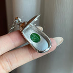 18k金钻镶糯冰种满绿翡翠如意（yc266562）