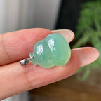 18k金糯冰种晴底飘绿葫芦吊坠          天然缅甸A货翡翠（yc447353）