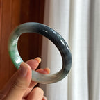 细糯冰特色乌鸡翡翠平安镯 61圈（yc428516）