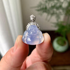 18K金钻镶糯冰种紫罗兰佛公吊坠（yc257223）