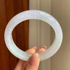 冰种淡紫罗兰翡翠平安镯（57.8mm）（yc342963）