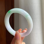 糯冰淡春彩翡翠平安镯（57.7mm)（yc349365）
