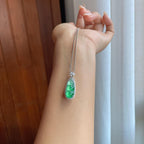 18k金镶冰种带色翡翠豆子（yc241858）