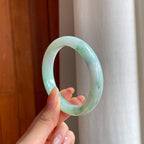 糯冰飘花翡翠平安镯（56.6mm)（yc361622）