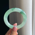 糯冰种晴底飘花翡翠圆条手镯（55.3mm）（yc380332）