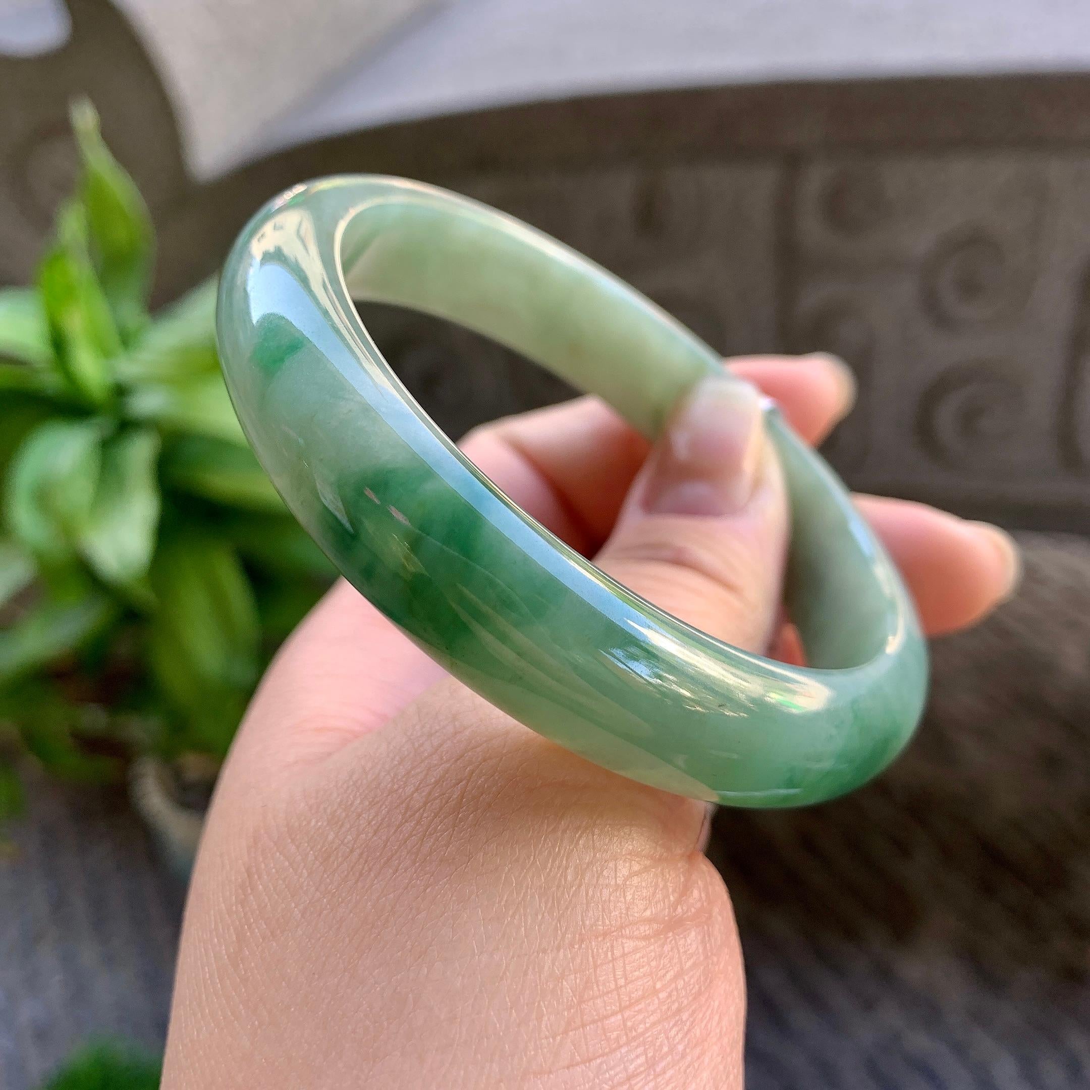 细糯种飘花平安镯（59.2mm）（yc308758）