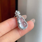 18k金镶冰玻种无色翡翠葫芦（yc244875）