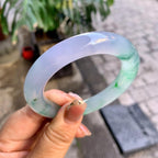 冰种紫罗兰飘花圆条手镯（55.5mm)（yc292638）