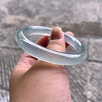 糯冰种淡晴底圆条手镯（53mm）（yc195914）