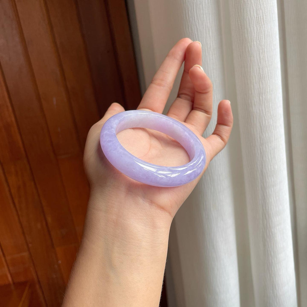 糯冰紫罗兰翡翠平安镯（54mm）（yc261403）