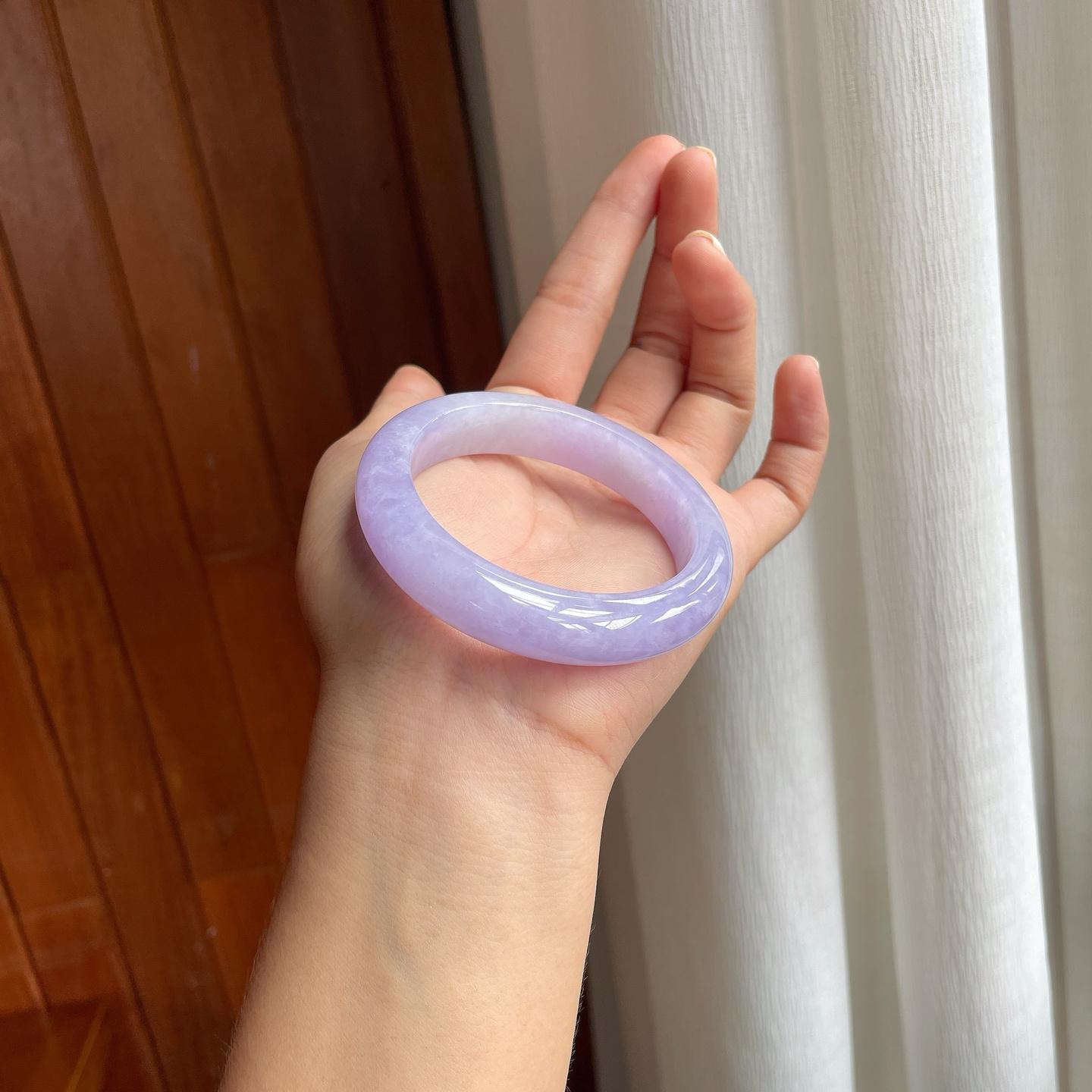 糯冰紫罗兰翡翠平安镯（54mm）（yc261403）