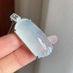 18k金钻镶冰种无色翡翠无事牌（yc273698）