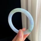 糯冰淡春底翡翠圆条手镯（54.8mm)（yc329491）