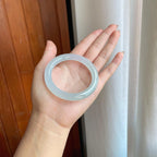 冰种蓝晴底翡翠圆条手镯（54mm）（yc242097）