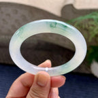 糯冰种飘花圆条手镯（51.8mm）（yc233916）